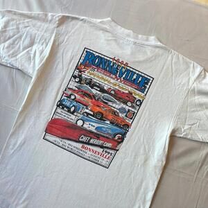 🏎️ Vintage 1995 Bonneville Salt Flats Racing Tee L Single Stitch Hot Rod